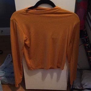 Burnt Orange Ribbed Long sleeves Top